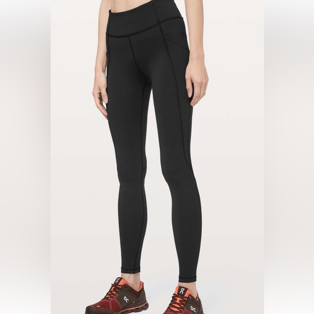 Lululemon Athletica Fast & Free 7/8 Tight  Black High-Waist Leggings  size 8
